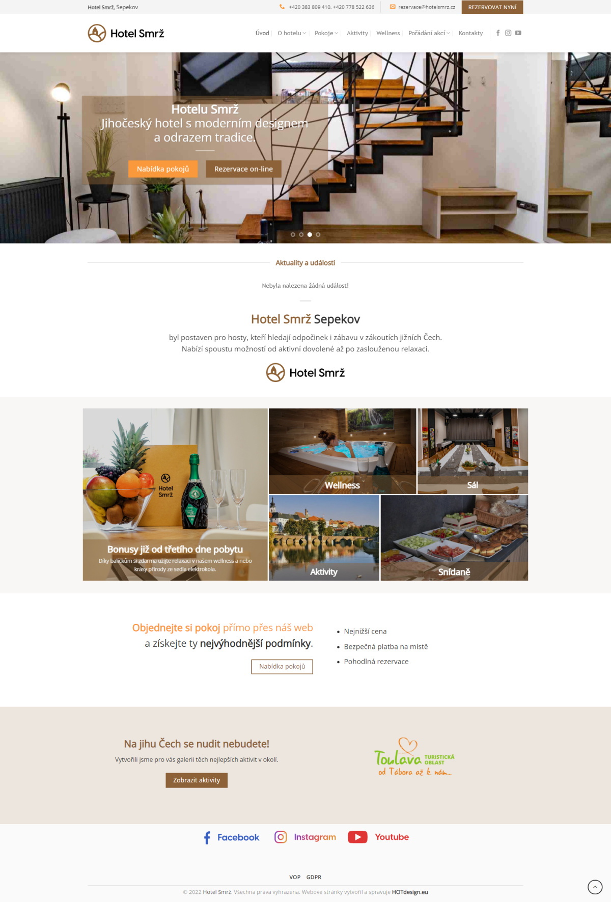 Návrh a tvorba webových stránek
 Hotel Smrž, Sepekov