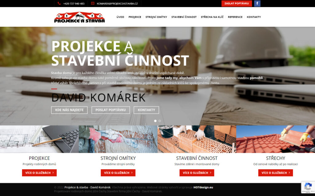 Návrh a tvorba e-shopu Projekce a Stavební činnost