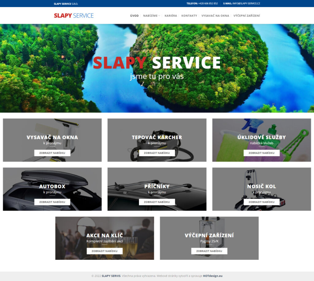 Návrh a tvorba e-shopu SLAPY SERVIS