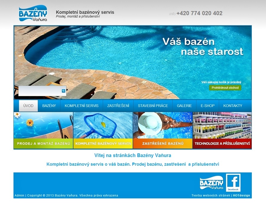 Návrh a tvorba e-shopu Bazény Vaňura