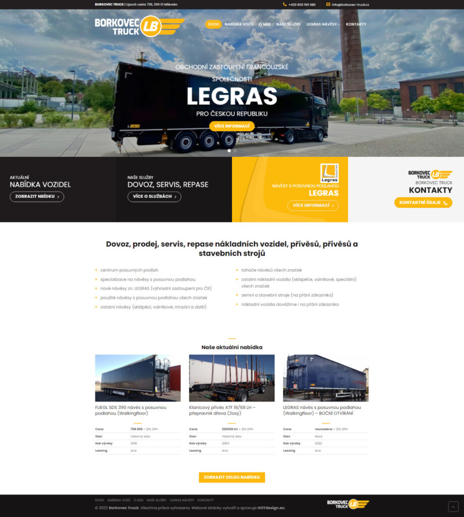 Návrh a tvorba e-shopu Borkovec Truck