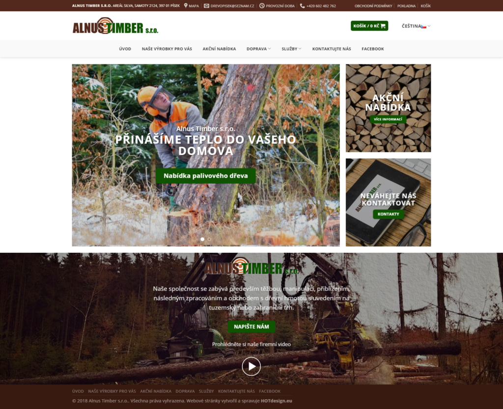 Návrh a tvorba e-shopu Alnus Timber