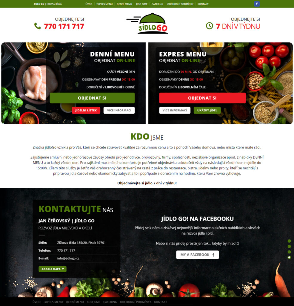 Návrh a tvorba e-shopu Jídlo Go