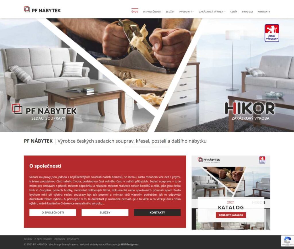 Návrh a tvorba e-shopu PF Nábytek – Hikor