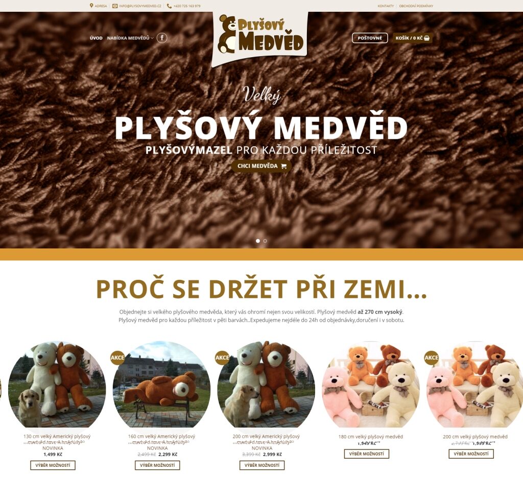 Návrh a tvorba e-shopu Plyšový medvěd