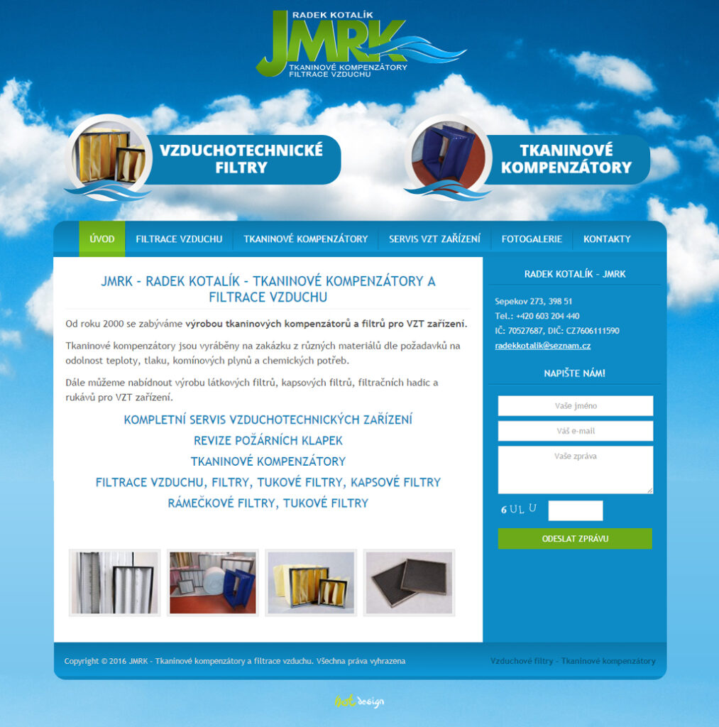 Návrh a tvorba e-shopu JMRK – Radek Kotalík