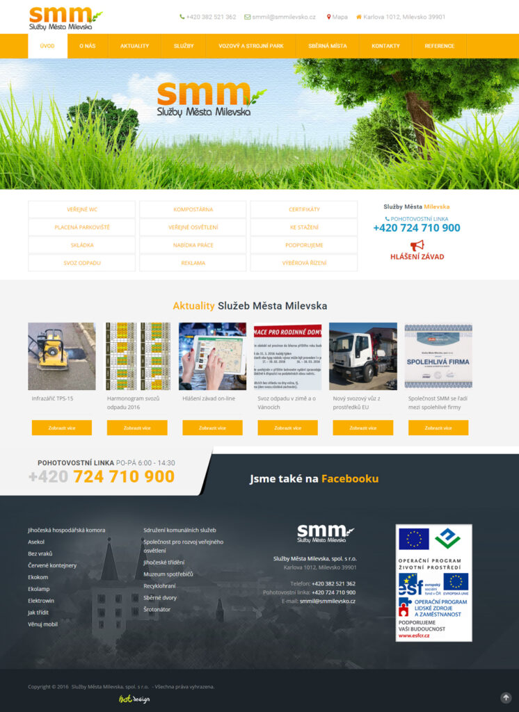 Návrh a tvorba e-shopu Technické služby města Milevska