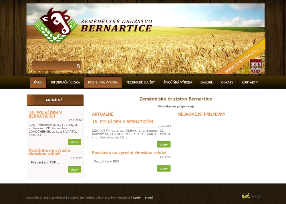  Tvorba www na míru Zemědělské družstvo Bernartice
