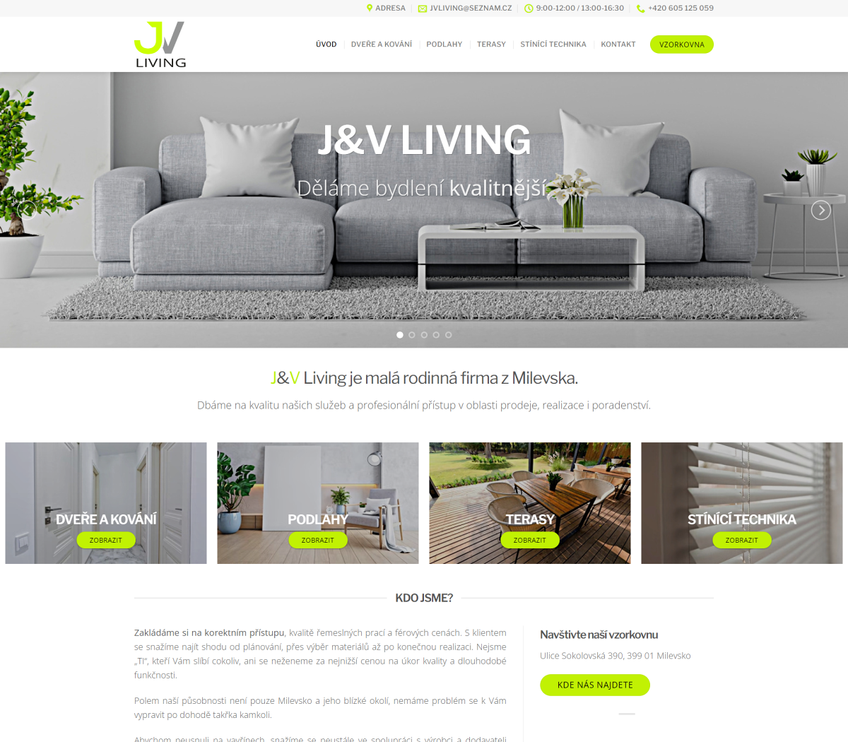 Návrh a tvorba webových stránek
 JV Living